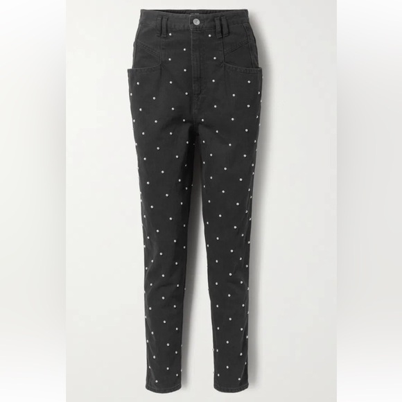 NWT Isabel Marant Black Studded Pantalon Jeans - Picture 1 of 13